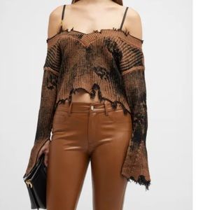 SeRoya distressed V neck sweater